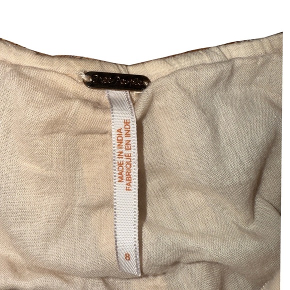 Free People Women’s Santoshi Pant Size 8 Crepe Neutral w/ Embroidered Side Trim - Picture 6 of 8